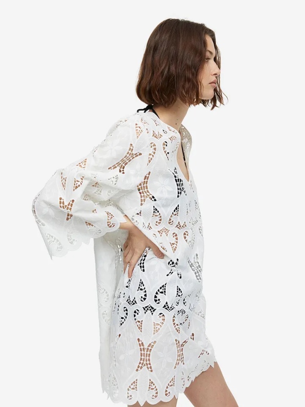 H&M white tunic swim cover